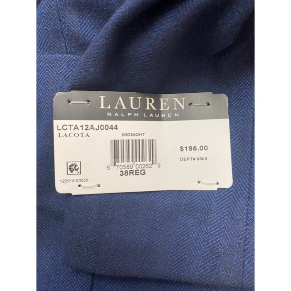 Lauren Ralph Lauren Mens Lacota Herringbone Classic Fit Sportcoat Navy 38Reg New - Picture 3 of 3